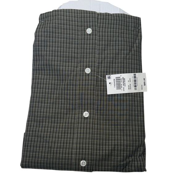 Club Room Men's Nano Check Dress Shirt, Olive/khaki 16 34-35 $60 - Picture 3 of 5